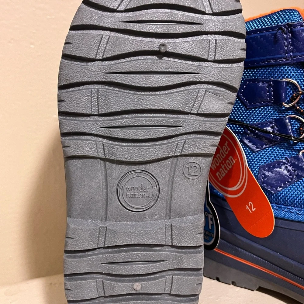 Wonder Nation Kids' Blue and Orange Snow Boots